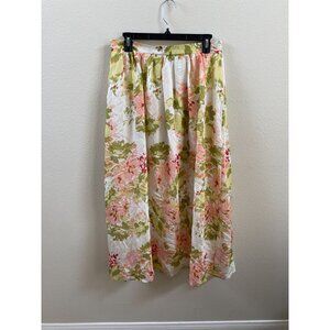 Calypso St. Barth Womens Floral Maxi Skirt  M Elastic Waist Lightweight Summer